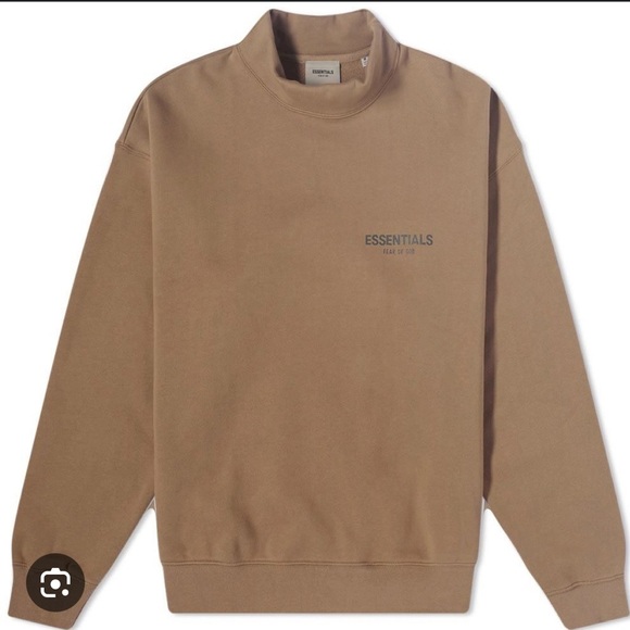 Fear of God Essentials Men’s Brown mock neck sweatshirt (NEVER worn) size S - Picture 1 of 5